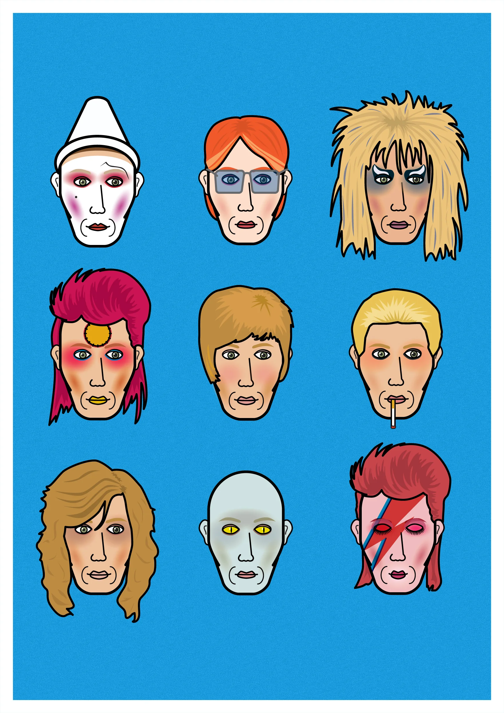 David Bowie(s) Art Print available in A4 or A3 printed on Archival